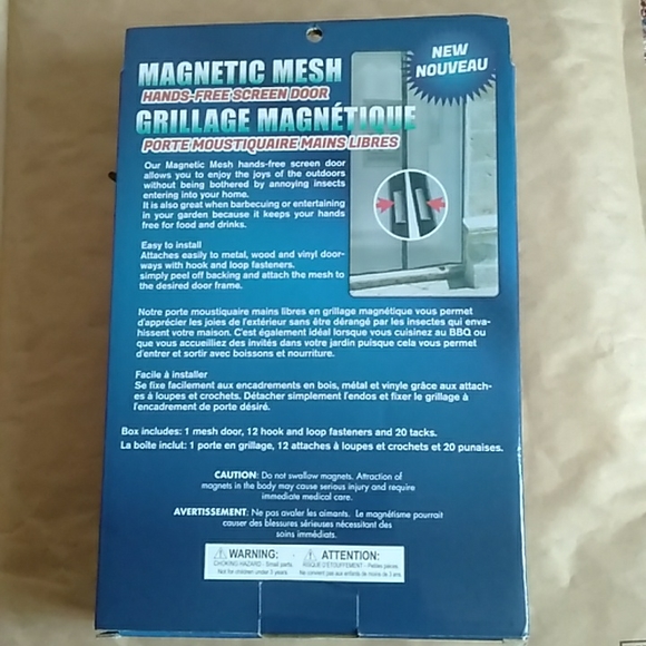 NWT magnetic mesh curtain 2 pieces 210x50 cm 6.8x1.6 ft - Picture 3 of 5